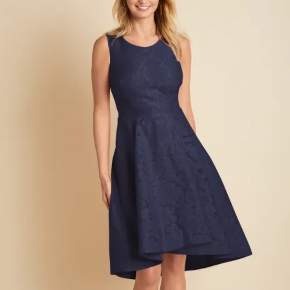 Navy Hannah Hi-Lo Hem Cocktail Dress